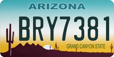AZ license plate BRY7381