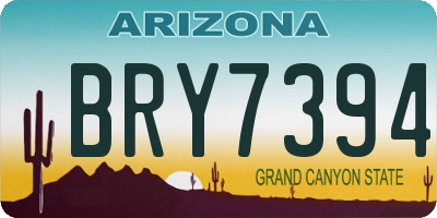 AZ license plate BRY7394