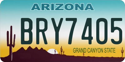 AZ license plate BRY7405