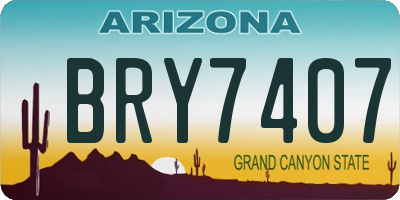 AZ license plate BRY7407