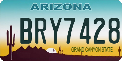 AZ license plate BRY7428