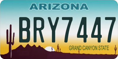 AZ license plate BRY7447