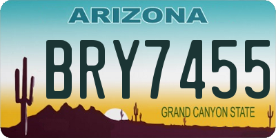 AZ license plate BRY7455