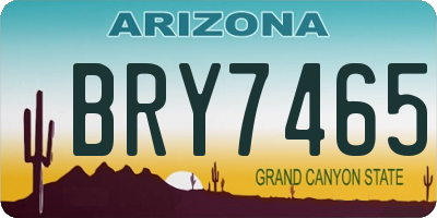 AZ license plate BRY7465