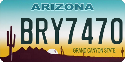 AZ license plate BRY7470
