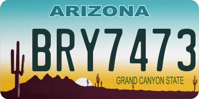 AZ license plate BRY7473