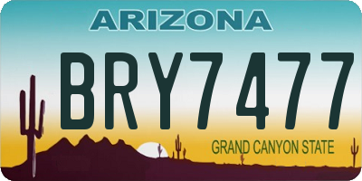 AZ license plate BRY7477