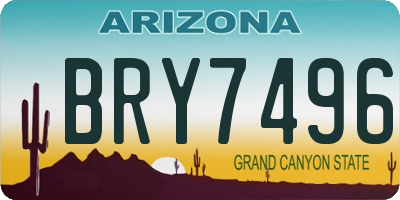AZ license plate BRY7496
