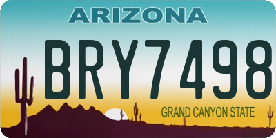 AZ license plate BRY7498