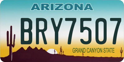 AZ license plate BRY7507