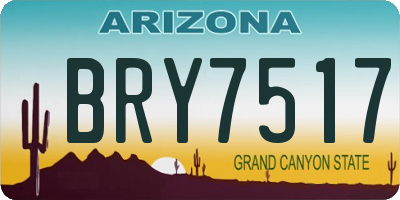 AZ license plate BRY7517