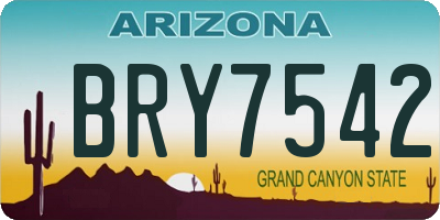 AZ license plate BRY7542