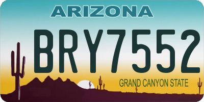 AZ license plate BRY7552