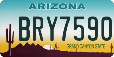 AZ license plate BRY7590