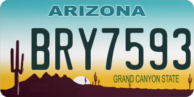 AZ license plate BRY7593