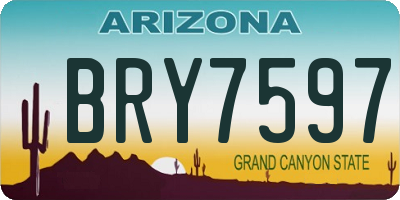 AZ license plate BRY7597