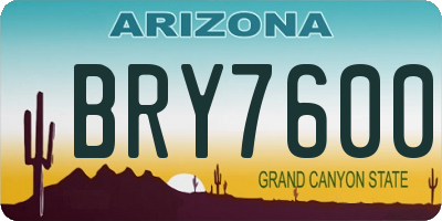 AZ license plate BRY7600