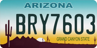 AZ license plate BRY7603