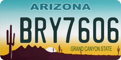 AZ license plate BRY7606