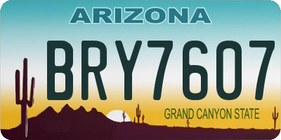 AZ license plate BRY7607