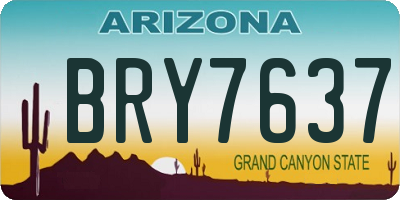 AZ license plate BRY7637