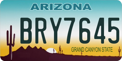 AZ license plate BRY7645