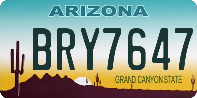 AZ license plate BRY7647