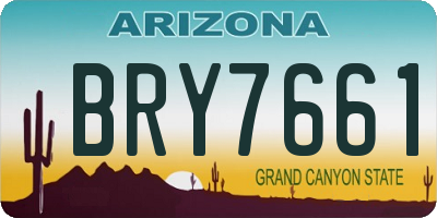 AZ license plate BRY7661