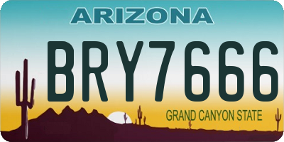 AZ license plate BRY7666