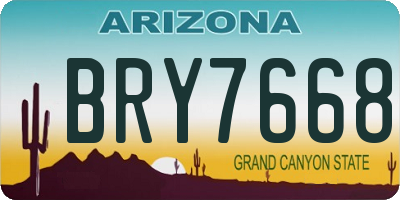 AZ license plate BRY7668