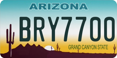 AZ license plate BRY7700