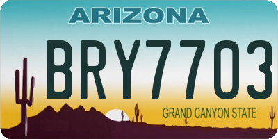 AZ license plate BRY7703
