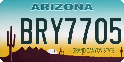 AZ license plate BRY7705