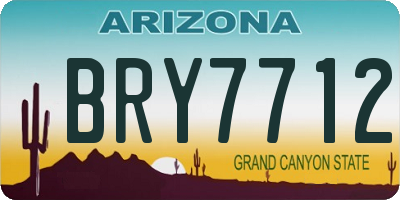 AZ license plate BRY7712
