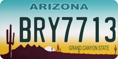 AZ license plate BRY7713