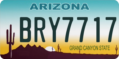 AZ license plate BRY7717
