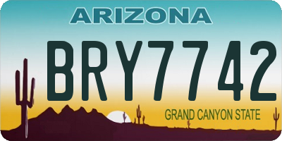AZ license plate BRY7742