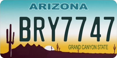 AZ license plate BRY7747