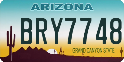 AZ license plate BRY7748