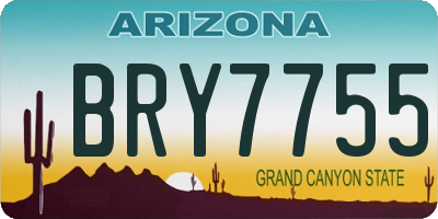 AZ license plate BRY7755