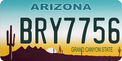 AZ license plate BRY7756