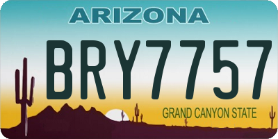 AZ license plate BRY7757