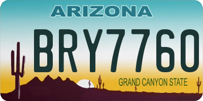 AZ license plate BRY7760
