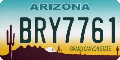 AZ license plate BRY7761