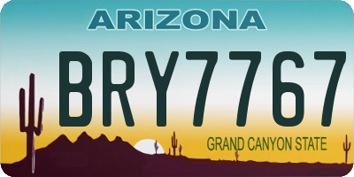 AZ license plate BRY7767