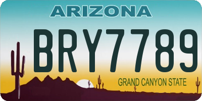 AZ license plate BRY7789