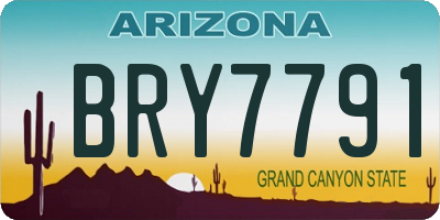 AZ license plate BRY7791