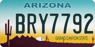 AZ license plate BRY7792