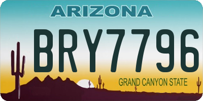 AZ license plate BRY7796