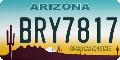 AZ license plate BRY7817